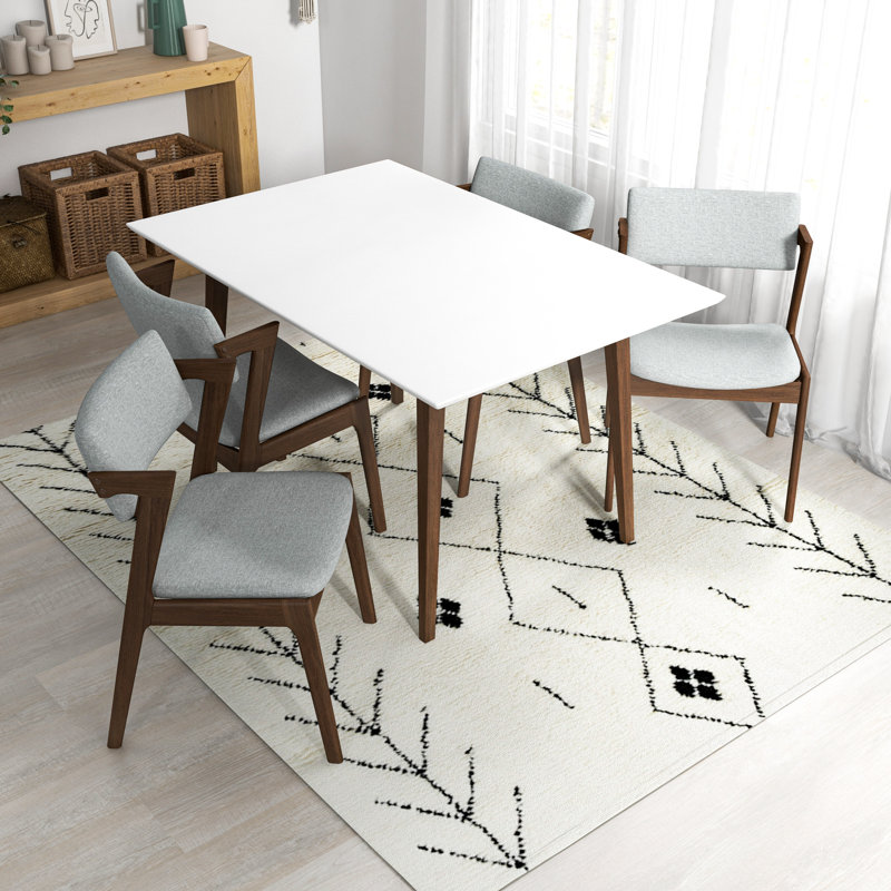 Kerwon 4 - Person Solid Wood Solid Wood Top Four Leg Dining Set