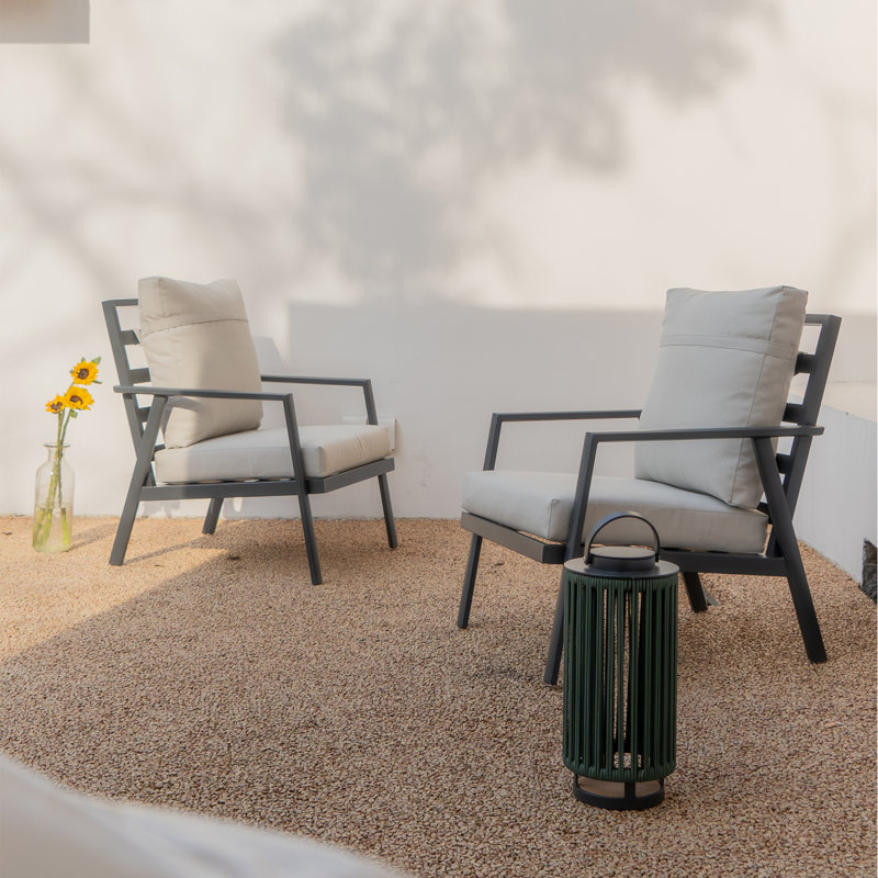 Ensemble de canapé modulaire d'extérieur à dossier haut 2 pièces