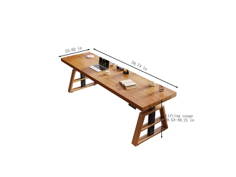 Bureau d'ordinateur réglable en bois massif