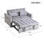 Velours 3 en 1, structure stable, lit escamotable, lit d'appoint gris avec coussins, convertible, dossier réglable