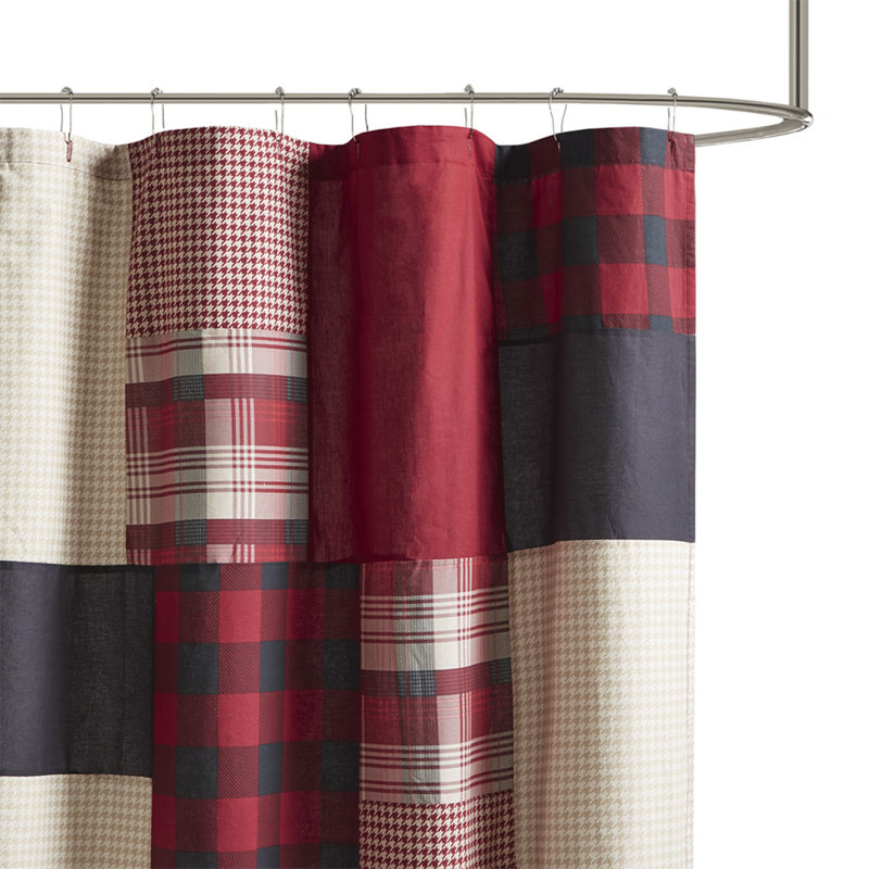 Rideau de douche en coton, Rouge
