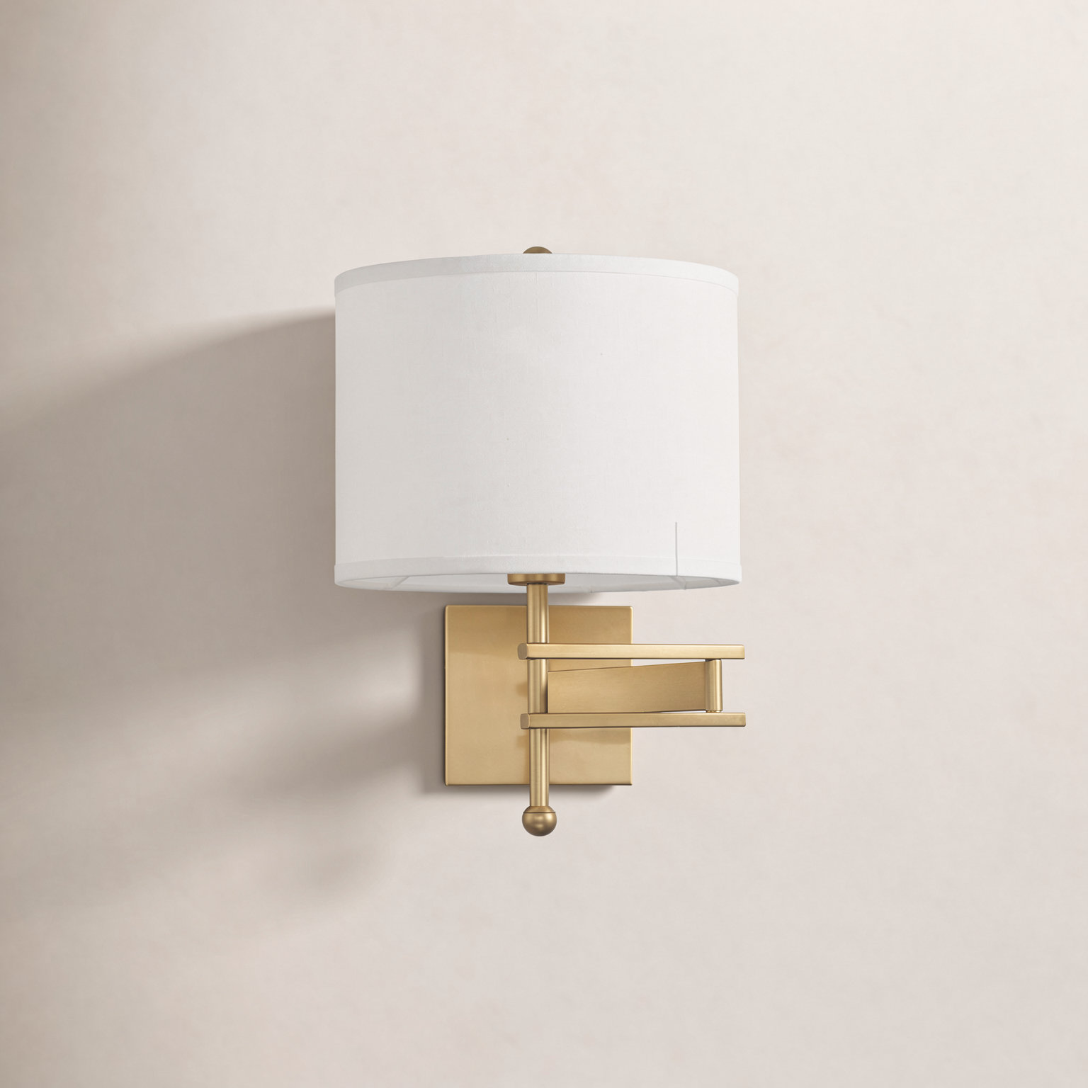 Single Light Dimmable Swing Arm Sconce, Gold