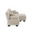 Cloud Couch Sectional Sofa For Living Room, Chenille 2 Seater Sofa With 2 Lumbar Pillows And 2 Throw Pillows , Upholstered Wide Arm Sofa With Convertible Ottoman,Chenille Light Coffee-1313671194