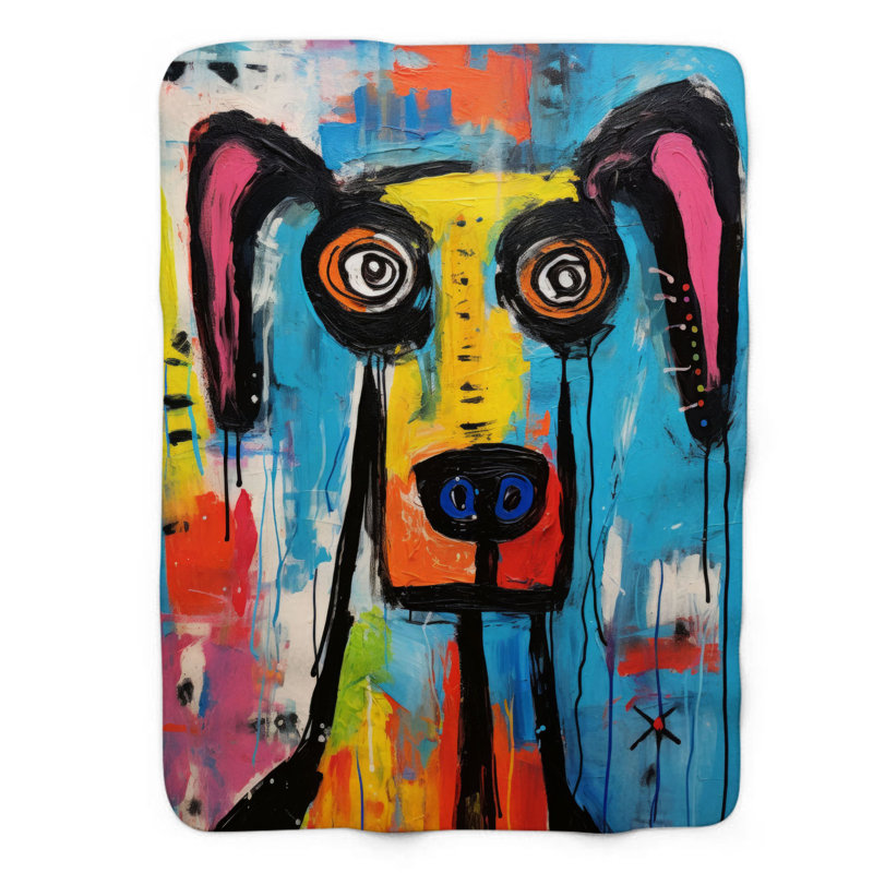 Animal Cubism - 1 pièce Sherpa Premium, Grand lit