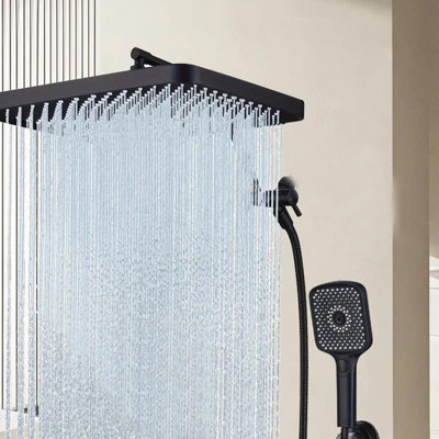 13-Inch Rainfall Shower Head with 4-Mode Handheld Spray & Adjustable Arm