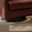 Fauteuil pivotant Frankie en similicuir rouge-brun avec base en bois massif-278227324
