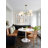 39" Mid-Century Modern 6 - Light Sputnik Sphere Milk Glass Chandelier