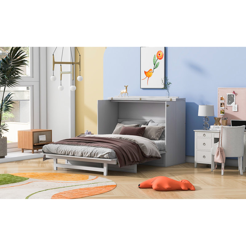 Lit double brossé blanc avec de grands tiroirs et prises de courant. Profitez au maximum de votre espace. Support de poids de 450 lb Devant classique. Rangement pratique. Chargement facile. Matelas non inclus. Assemblage requis