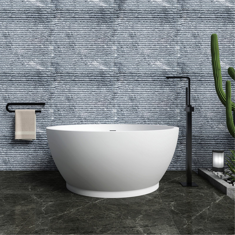 52.7 Inch Freestanding Solid Surface Soaking Bathtub For Bathroom