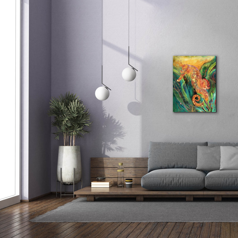 "Highland Dunes" Seahorse - Spirit Of contentment "par Carol Cavalaris, art mural sur toile, H 34 po x l 26 po