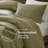 3PCS Full/Queen Waffle Washed Comforter Set
