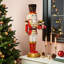 Soldat casse-noisette rouge 2 pieds avec cadeaux, décoration de Noël à piles-2039207962