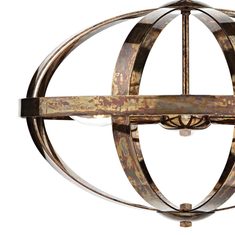 Smithsonian 3 - Light Sphere Pendant, Petrol Copper