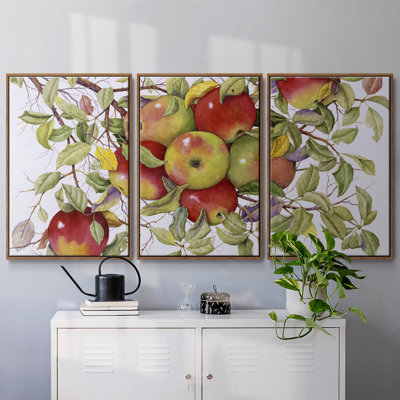 Pommes encadrées sur toile, ensemble de 3 pièces