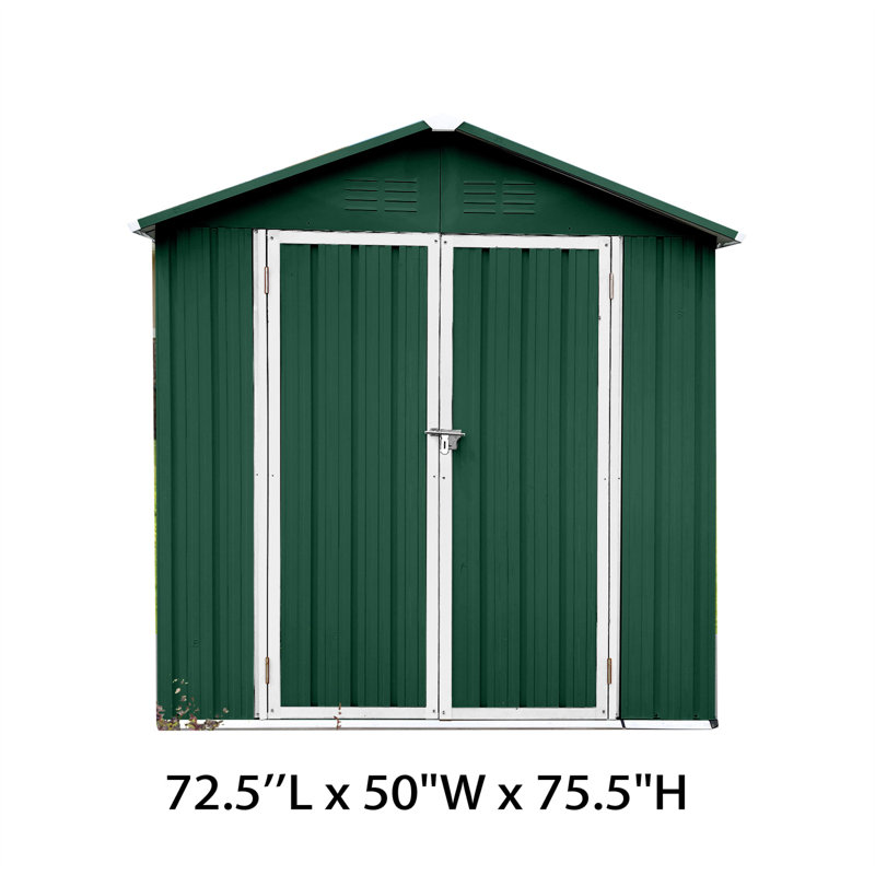 Remise de rangement en métal l 6 pi x P 4 pi, Vert