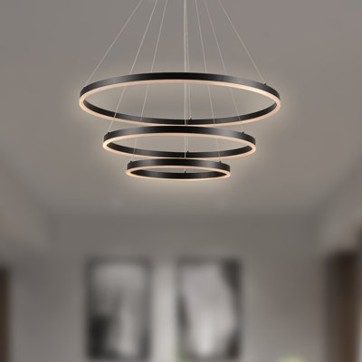 Luminaire suspendu unique à niveaux à 3 lumières DEL Abir