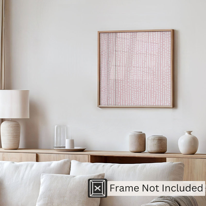 «Abstract Abstract», reproduction d'art moderne sans cadre rose, H 18 po x l 18 po