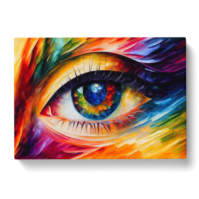 XXX-H1022-WF-7763X Shimmering Human Eye Abstract - Wrapped Canvas Print, 35cm H x 50cm W x 3cm D