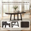Table de salle à manger ronde rustique avec plateau extensible à lattes – Table de cuisine de style campagnard-1388222778