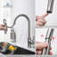 Blossom Brushed Nickel Solid Brass Pull-Down Kitchen Sink Faucet – High Arc Swivel Spout with Magnetic Docking and Single Handle Design-24280043-49185337