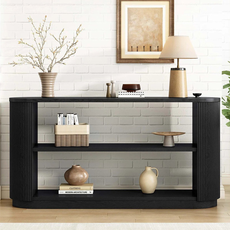 Console américaine simple, H 29,9 po x l 70,9 po x P 14,2 po, Noir