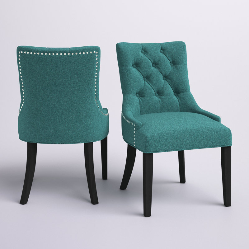 Regent Fabric Dining Chair, Teal Plainweave