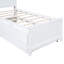 Lit gigogne avec tête de lit à DEL, lit gigogne et 3 tiroirs, blanc et bois massif pour lit gigogne de chambre à coucher, Robust A Contemporary-1371067282