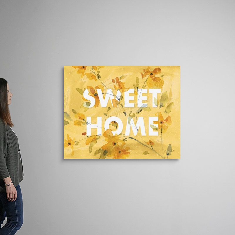 «Happy Yellow 16 Landscape» par Lisa Audit - reproduction d'art, H 36 po x l 45 po x P 1,25 po, Toile tendue