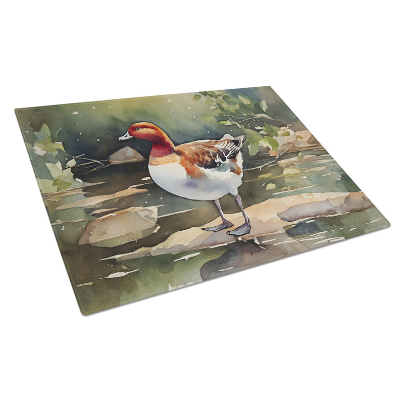 Redhead Duck Glass Cutting Board