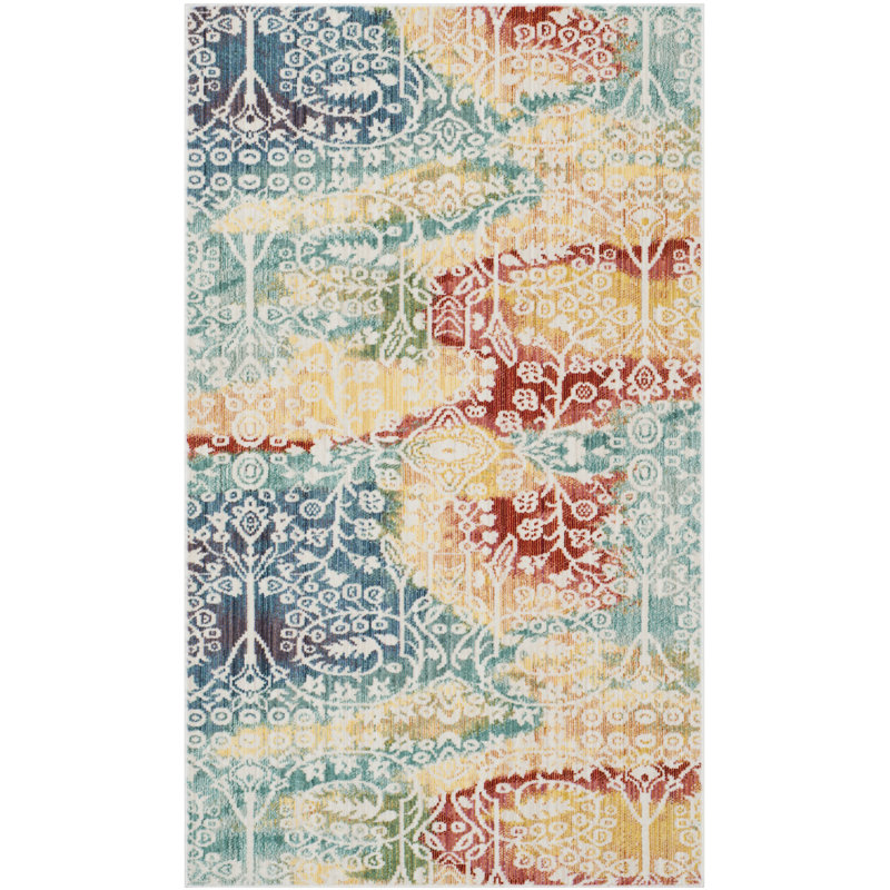 Mystique Performance Floral Rug, Rectangle 3' x 5'