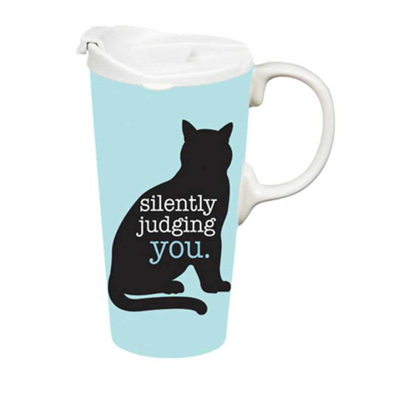 Tasse de voyage en céramique parfaite, 17 oz, avec boîte-cadeau, vous juger silencieusement