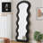 Flannel Full Length Wave Floor Mirror with Stand for Bedroom living room Hanging or Against The Wall-1445201275