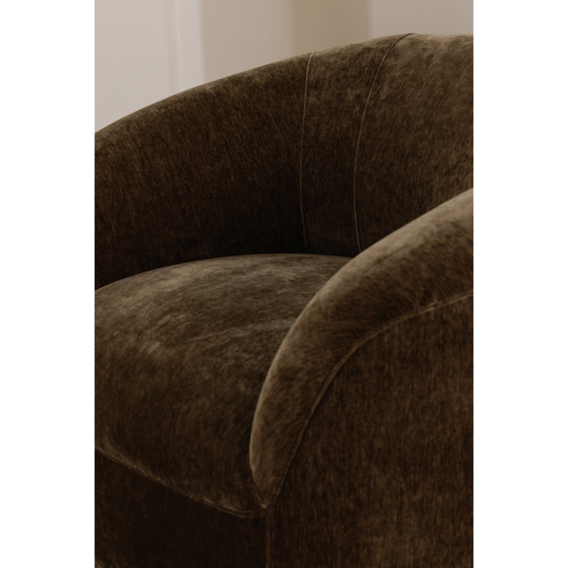 Upholstered Armchair, Dark Green Performance Chenille