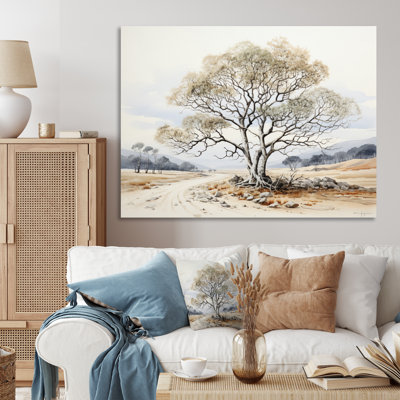 " Beige Tree Monochrome Ink Harmony "