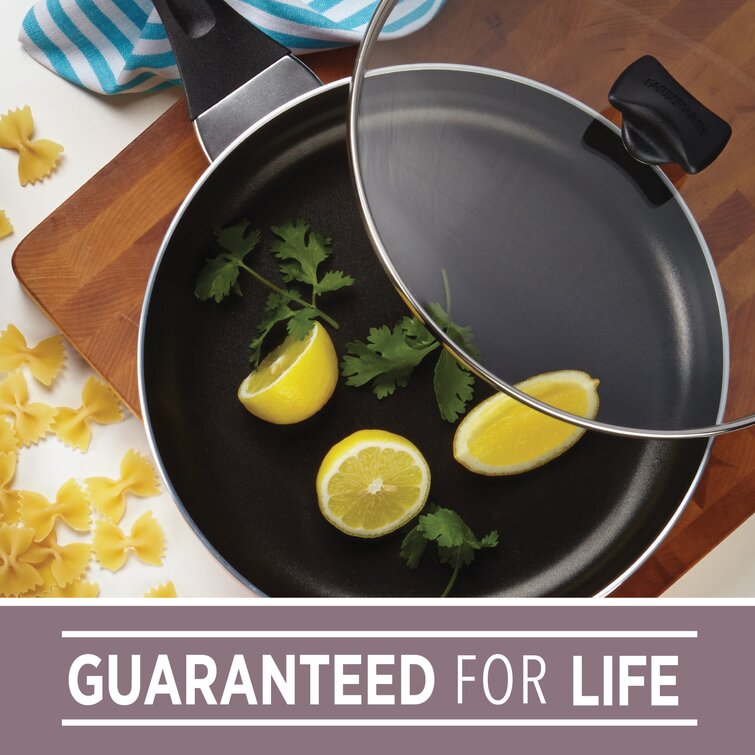Farberware Dishwasher Safe Aluminum Nonstick Straining Saucepan with Pour  Spouts and Lid, 1-Quart & Reviews