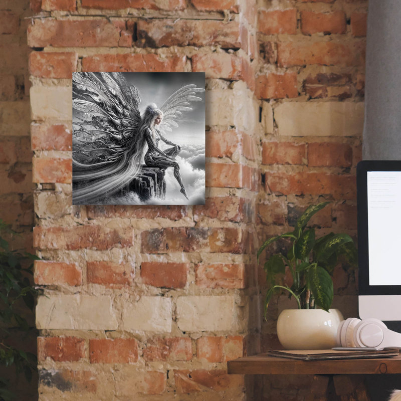 «In Clouds» par KIR.DART, art mural sur toile, H 12 po x l 12 po x P 0,75 po