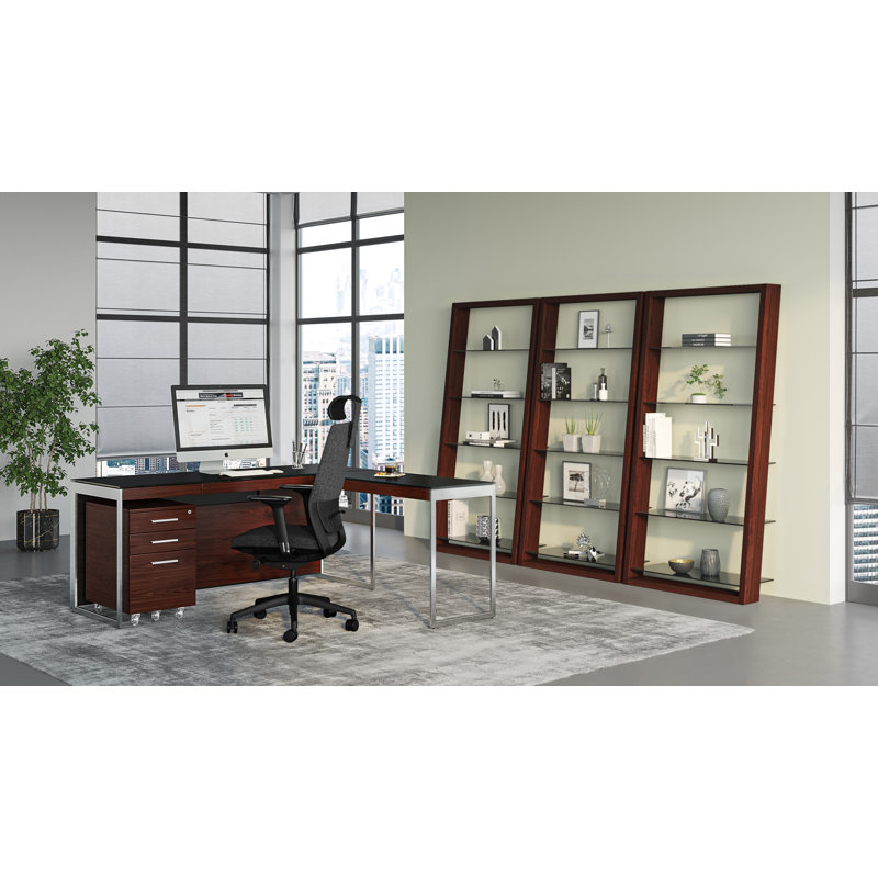 Eileen Blanc 74" H x 34.25 W Ladder Bookcase, Chocolate Stained Walnut