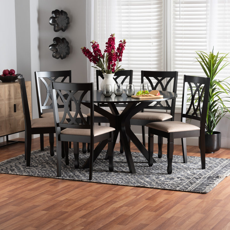 Ensemble repas pour 6 personnes Lavoie, Espresso, Beige/Espresso, Espresso