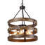 Luminaire suspendu rustique en bois 5 lumières