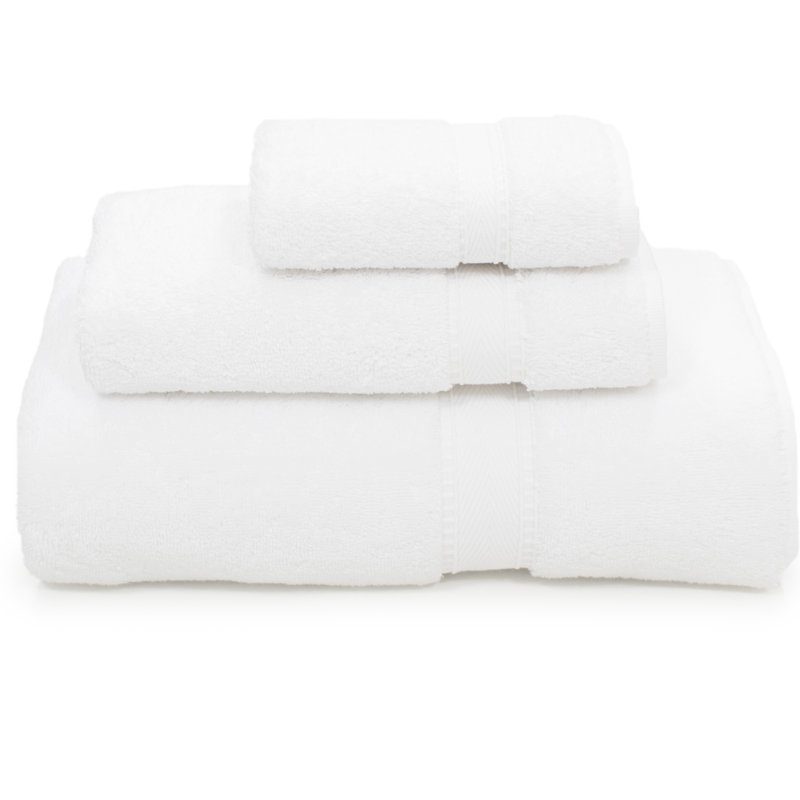 Ensemble de serviettes en coton turc 3 pièces Sinemis, Blanc