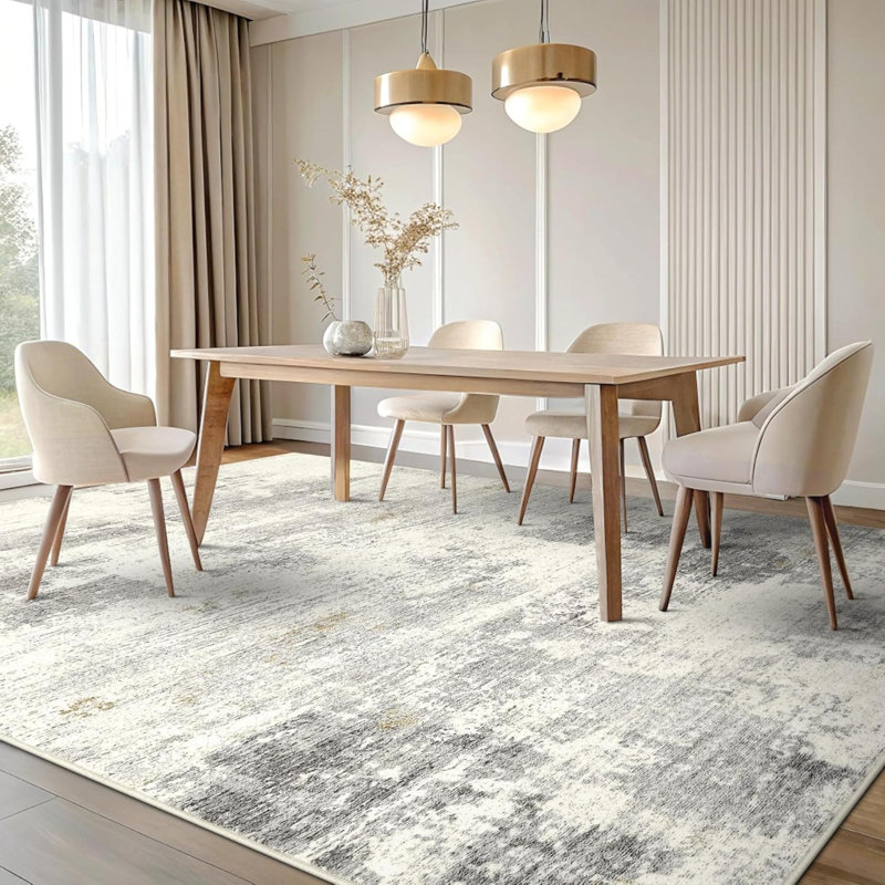 Modern Abstract Area Rugs Living Room, Machine Washable Non-Slip Short Pile Rug, Durable Carpet For Bedroom, Dining Room, Home Office