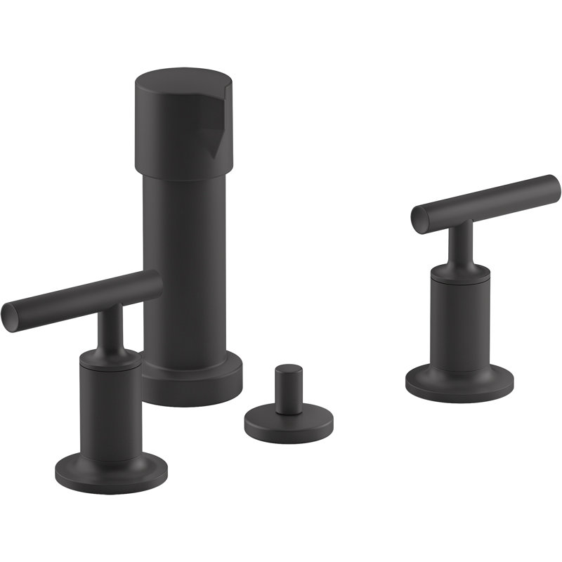 Purist Vertical Spray Bidet Faucet with Handles, Lever, Matte Black