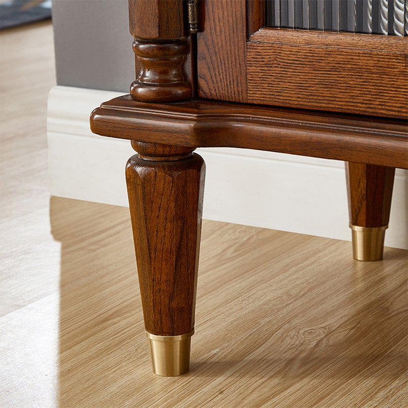 Buffet en bois de noyer massif, 35.04"H×38.98"L×15.75"W