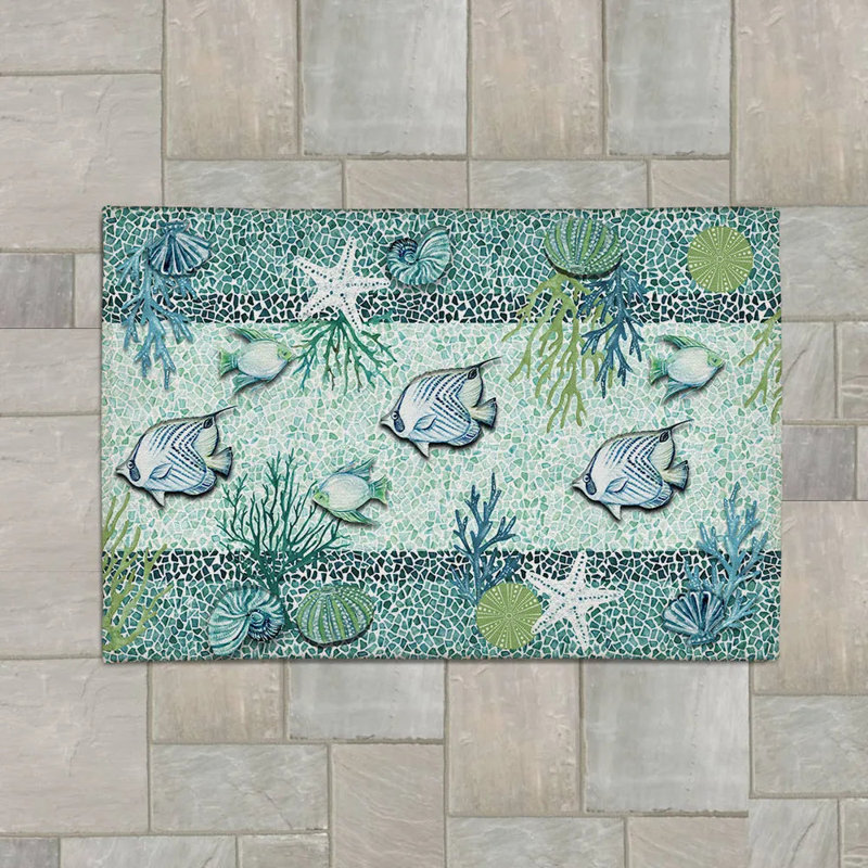 Tapis intérieur / extérieur rectangulaire avec envers antidérapant, Rectangle 4 pi x 6 pi