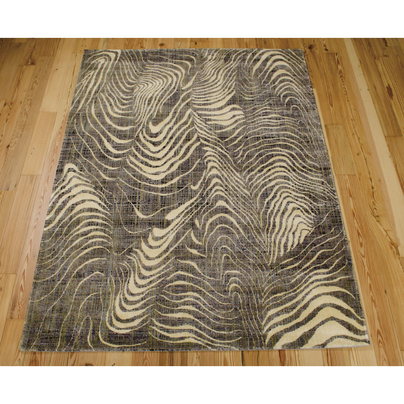 Cochrun Viscose Abstract Indoor Rug, Rectangle 7'6" x 9'6" 