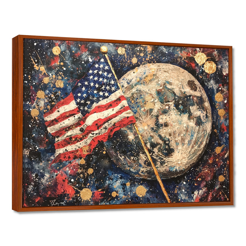 Reis - Usa Patriotist, impression sur toile, H 24 po x l 32 po, Impression encadrée flottante, Brun