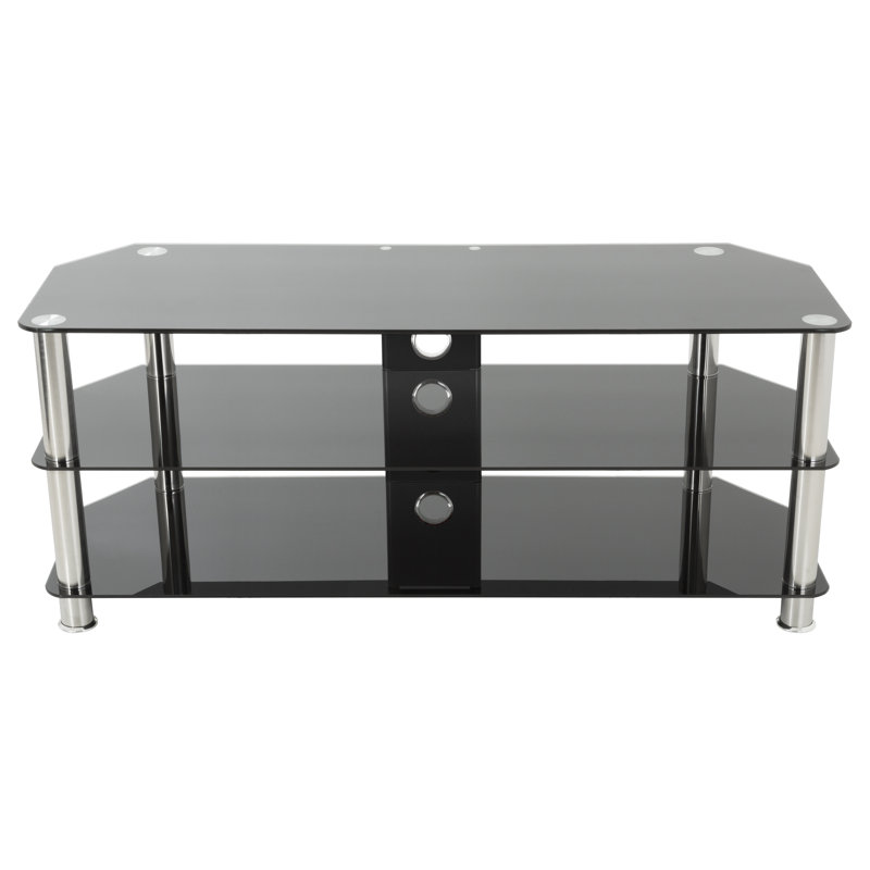 Hargimont Unfinished TV Stand for TVs up to 55", Silver Black
