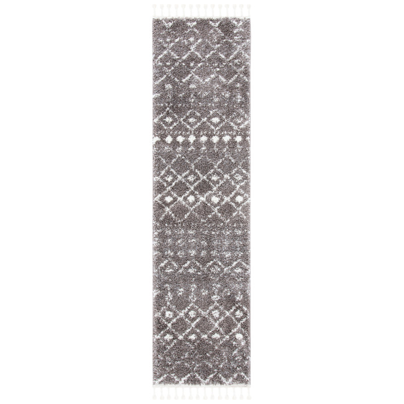 Berber Fringe Shag Performance Southwestern Rug, Runner 2'2" x 8'