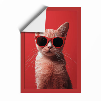 Cool Cat Sunglasses Modern - Framed Print