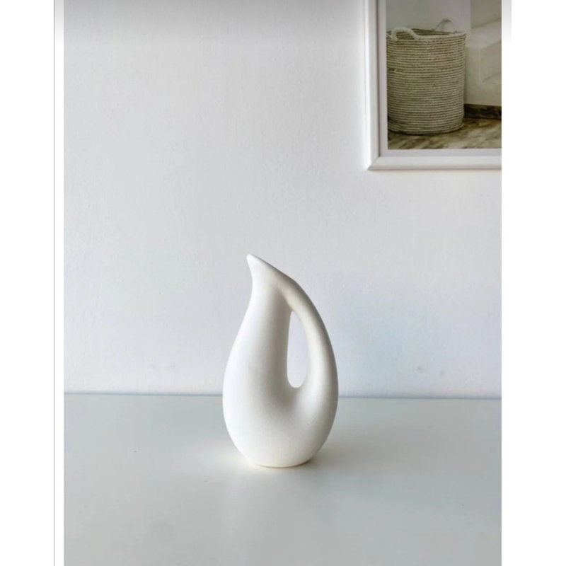 Elegant White Ceramic Vase, 3.0 x 3.5 x 6.7 inches | 100% Ceramic, Durable and Stylish | Perfect for Home Décor, Flower Arrangements, and Gifts | Modern Design to Enhance Any Space